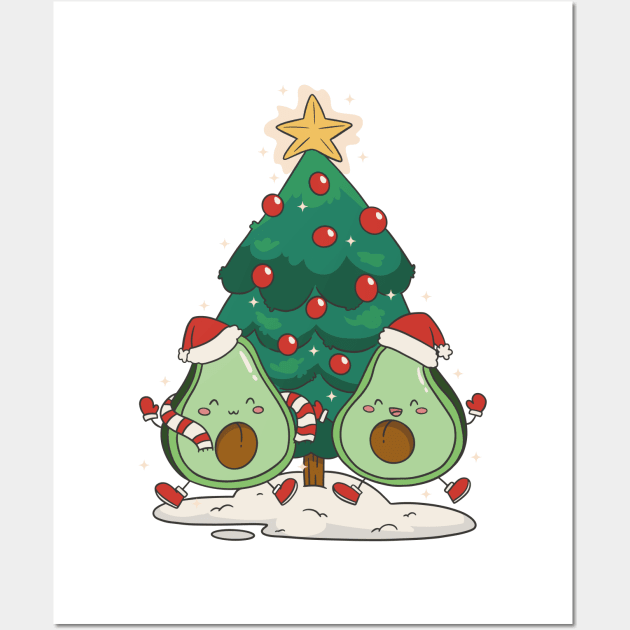 Avocado Christmas P R t shirt Wall Art by LindenDesigns